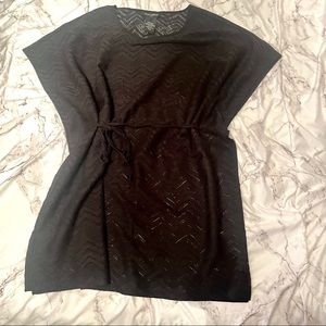 Black swim cover up oversized S